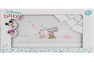 Interbaby MN003-18 - Sábanas Cuna Disney Minnie, Blanco y Gris