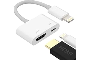 ZOYUZAN Adaptador Lightning a HDMI TV para iPhone 13 14 Pro Splitter Digital AV Puerto Hembra Convertidor y Conector Carga Cable Proyector Monitor Sincronización Pantalla para iPad para Apple MFI Certificado