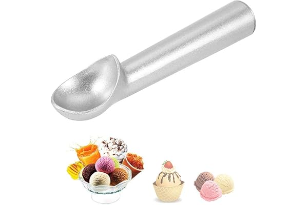 Cuillère à Glace en Alliage D'aluminium Professionnelle Cuillère à Glace Massif pour Crème Glacée, Pâte à Biscuits et Yaourt Glacé