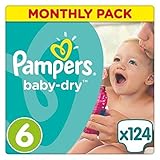 Pampers Baby-Dry Nappies Monthly Saving Pack - Size 6, Pack of 124 (Personal Care)