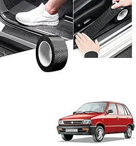 Znee Smart Carbon Fiber Style Waterproof Car Seal Strip Door Edge Cover Guard Anti-Scratch Step Decoration Cover Tape -5 M HI-Gloss Black for Maruti Suzuki 800