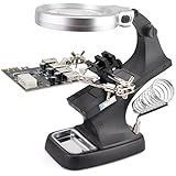 iKKEGOL 10 LED Lighting 3X Main Lens 4.5X Accessorial Lens Auxiliary Alligator Clip Magnifier Third Hand Soldering Solder Iron Stand