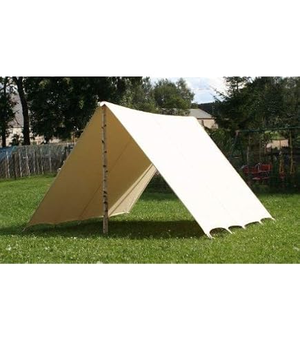 Sonnensegel 4 x 4 m LARP Reenactment Lagerplane Mittelalter Zelt Frame Tent Ritter Sport & Freizeit