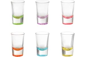 KASANOVA Set Bicchieri per liquore Pasabahce, 6 Pezzi in Vetro Multicolore