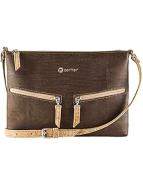 CORKOR Veganer Umhängetasche Damen Geldbeutel Schultertaschen Handtasche Schulter Natur-Leder Natur