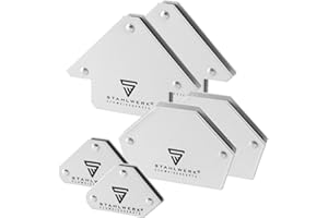 STAHLWERK Schweißmagnet 6er Set – 4 Magnete je 11,3 kg (25 lbs) & 2 Magnete je 4 kg (9 lbs) Haftkraft, feste 30° / 45° / 60° / 75° / 90° / 135° Winkel, Magnet-Schweißwinkel für präzises Arbeiten