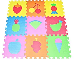 Fruit Puzzles Play Mat 9-tile EVA Foam Multi-color Kids Floor by Poco Divo by POCO DIVO