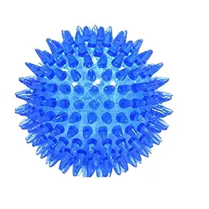 Pet Town Dog Squeaky Chew Toys for Aggressive Chewers, Dental Teething Cleaning Dog Ball | Non-Toxic Rubber Spike Chew Ball for Dog