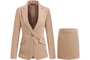 YYNUDA Hosenanzug Damen Business Outfit Slim Fit Blazer Elegant mit Anzughose/Rock für Frühling Sommer