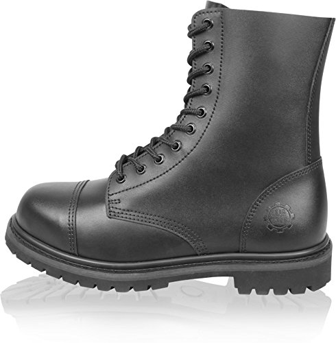 GEAR WALK Springerstiefel 10, 14 oder 30 Loch mit Stahlkappe und echtem Leder - 3