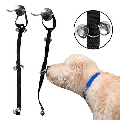 Evelots-Dog-Potty-Training-DoorbellsPuppy-Bathroom-Trainer-Bells-Set-of-2-Black