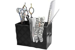 Semme Peluquería Funda Doble, Peluquería Profesional Peines de Tijera Clips Holder Rack, Herramientas de peluquería Accesorios Estuche de Almacenamiento Pet Groomer Box(Negro)