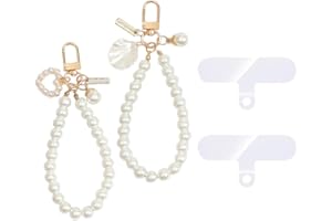 RDNKVB 2pcs Perlen Handykette Handyanhänger Handyperlen Lanyard Handyband, Armband Anhänger mit Abstandshalter kompatibel mit jeder Handyhülle
