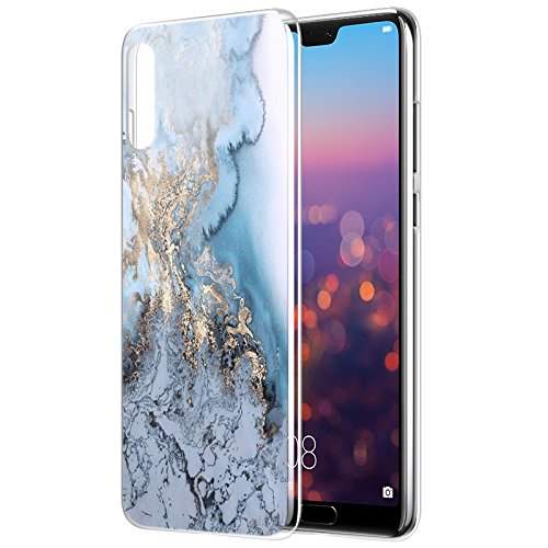 Huawei P20 Pro HÃ¼lle, Eouine SchutzhÃ¼lle Silikon Transparent mit Marmor Muster Motiv HandyhÃ¼lle [Ultra DÃ¼nn] Slim StoÃŸfest Weich TPU Bumper Case Backcover fÃ¼r Huawei P20 Pro 6,1 Zoll Smartphone (Blau, Gold)