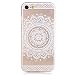 Produktbild KSHOP TPU Silikon Hülle für iphone 7 /iphone 7s 4.7" Handyhülle Schale Etui Protective Case Cover dünn mit Drucken Muster - indisches Heilige Blume Mandala Weiß