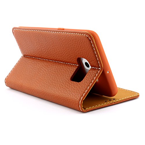 [ J7 (Version 2016) ] Handy Schutz Tasche Noble Series Cover für Samsung Galaxy [ J7 (Version 2016) ] edle Book Style Hülle mit Aufstellfunktion und Kartenfach ScorpioCover braun - 6