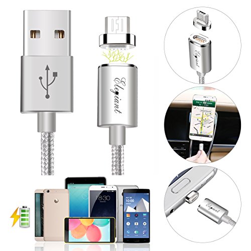 Magnetische USB Ladekabel Datenkabel, ELEGIANT verbesserte Version 1.2M Micro USB 2.0 Magnet Ladekabel Kabel Charger Lade Kabel Netzteil Adapter High Speed Sync und Schnellladekern mit LED Statusanzeige für Android Smart Handys Tablets Samsung galaxy NOTE 5 LG G4, G3, G2, Motorola Nexus 6 SONY Xperia Z3.Z2 usw (Nicht für Samsung GALAXY S6, S6 edge, S6 edge+, S7, Galaxy S7 Edge, Type C) - 2
