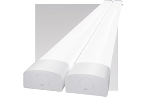Modlicht Neon LED 150CM, 45W 4950lm Blanc Froid 5000K Tube CONNEXION EN SÉRIE SIMPLE, Reglette IP65 Imperméable Luminaire Plafonnier pour Atelier, Sous Sol, Bureau, Hobby, Grange (2 Packs)
