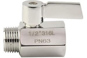 ARMYJY Valve, Shower Head Hand Water Saver Shut Off Valve 304 Stainless Steel Handle Ball Valve