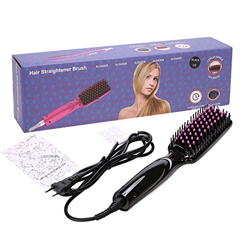 ACEVIVI Negative Ionen Anion Keramik Glättbürste Haarglätter mit Warmluft und LCD EU Stecker Schwarz - 7