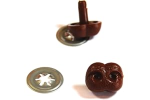 celloexpress Pack of 2 - BROWN Animal Noses 30mm Metal Backs - Teddy Bear & Soft Toy Making Detailed Nosess