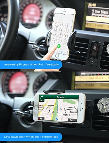 Ulinek Handy Halterung Universal Halterung 360 Grad drehbar Auto Halterung, Lebenslange Garantie, fÃ¼r Phone 7 7 Plus 6 6 Plus 6s 6s Plus SE 5 5s 5c 4 4s und die meisten Android Smartphone (schwarz)