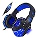 Produktbild pivaicy Hi-Fi head-wear Metall Gaming Kopfhörer, Over-Ear 3,5 mm Stereo und USB-Port PC-Gaming Kopfhörer Noise Cancelling mit Mikrofon, Lautstärkeregler, LED-Licht für PS4/PC/Notebook/Tablet/iPhone blau