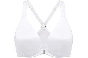 DELIMIRA Damskie Biustonosze z przodu Plunge Non Wyściełane Gładkie Racerback Underwear