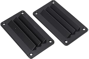 CYTGOUPER Lüftungsgitter für Wohnmobile, 2 Stück Lüftungsgitter Wohnwagen mit Abgerundeten Ecken, ABS Frischluftgitter Auto mit 8 Schrauben für Yachten, Schiffe (Schwarz)