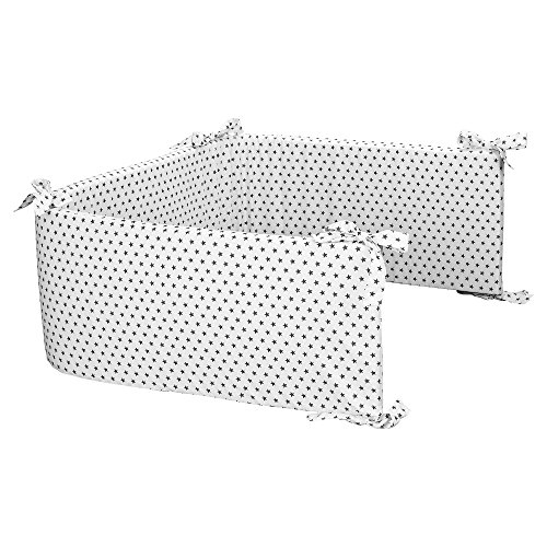 Sugarapple Nestchen & Bettumrandung in über 35 Stoffen mit stabilem Schaumstoffkern und abnehmbarem Bezug, Länge 200 cm für Baby & Kinderbetten, 100% Baumwolle, Oeko Tex 100, Made in Germany