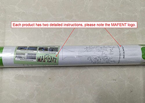 Großer schwarzer Baum als Wandaufkleber, Design mit Grünen Blättern, Vögeln und Vogelkäfig, Vinyl-Wandaufkleber, Aufkleber für Baby- & Kinder-Schlafzimmer, Dekoration - 5