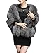 KAXIDY Wintermantel Poncho Damen Pelzimitat Winter Mantel Elegant Schal Umschlagtücher Wintermäntel (Grau)