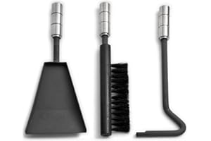 TermaTech 09-524 TT20 Fireplace Companion Set with Wooden Compartment Door Black