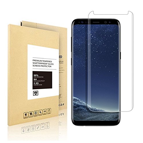 Samsung Galaxy S8,Linboll Panzerglas Displayschutzfolie für Samsung Galaxy S8 mit Härtegrad 9h Abgerundete Kanten (2.5D)[Hohe Transparenz][Fingerabdruck-frei][Blasenfrei]