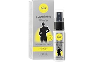 pjur superhero Strong Spray - Espray retardante muy concentrado para hombres - extracto de jengibre para durar más (20ml)