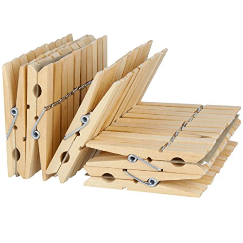 50x Wäscheklammern aus Holz Braun 7 cm Starke Federn für die alltägliche Wäsche Wäscheklammern aus Holz 50x, Starke Metall-Federn für die alltägliche Wäsche, Holz Wäscheklammern zum Basteln und Bemalen