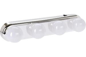 LED-spegellampa med sugkopp, spegellampa med 4 lysdioder, spegellampa, sminklampa, trådlös med strömbrytare, Hollywoodstil, 3