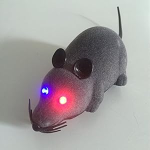Twshiny Control Remoto inalámbrico LED RC de ratón de la Rata del Juguete para Perro del Gato de la Novedad para Mascotas Regalo Divertido Gray