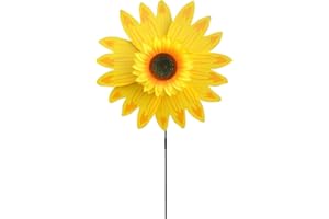 JUCHRZEY Mulino a Vento Girante Girasole Fiore Colorato Girandola in Piedi Girandola Turbina Eolica Decorazione per Giardino per Feste all'aperto (Giallo Sole)