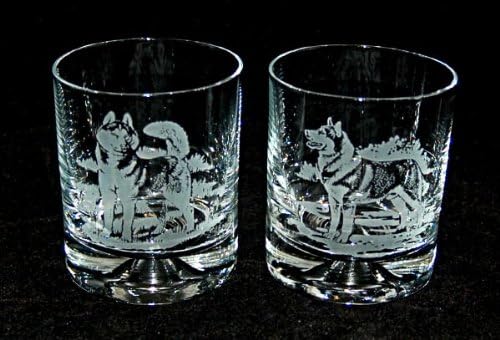 Siberian Husky Whisky Tumbler Glasses (pair) Dog Gift