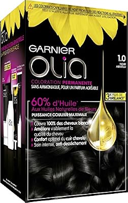 Garnier - Olia - Coloration Permanente à l’Huile Sans Ammoniaque Noir - 1.0 Noir Absolu