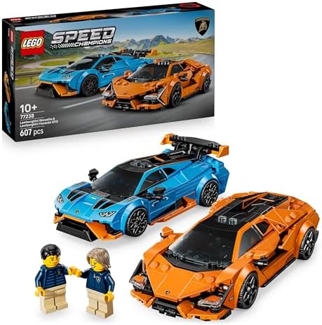 LEGO Speed Champions Lamborghini Revuelto e Huracán STO - Modellini di Auto da Corsa - Macchine Giocattolo con 2 Minifigure dei Piloti - Regalo di Compleanno per Bambini da 10 Anni in su - 77238