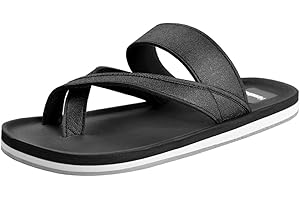 Harssidanzar Sandales à revers pour hommes,sandales à pédales Thong classiques, sandales de plage légères KM236EU