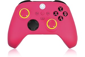 SWCTIM Xbox Controller Wireless Compatible with Xbox One S/X/Xbox Series S/X,Windows PC,2.4GHz RGB LED Light Wireless Controller with 3.5mm Headphone Jack,Deep Pink