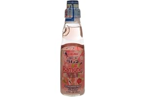 Kimura Ramune - Limonade Japonaise Goût Fraise Original Import Japon , 200 Ml (Lot De 1)