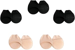EXCEART 5 par skarpet na palce, damskie półskarpetki, niewidoczne płaskie skarpety do ust (kolor czarny, kolor skóry)