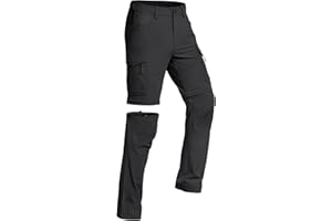 Vzteek Men's hiking trousers, zip-off trekking trousers, outdoor trousers, summer softshell stretch trousers, shorts for hiking, baggy, bicycle, work