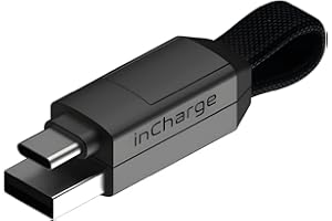 Rolling Square inCharge 6 - brelok z kablem USB typu c, uniwersalny kabel komórkowy, dla mężczyzn, uniwersalna ładowarka do telefonu komórkowego 6 w 1, gadżet techniczny, szary, kabel Lightning 15W