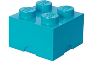 Room Copenhagen 40031743 Brique de Rangement empilable 4-Collection Design, Plastique, Azur Moyen, 25 x 18 x 25 cm