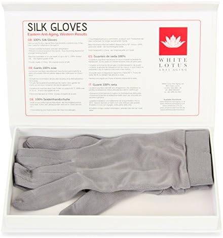White Lotus Sexy Silk Gloves Women Wear Elegant Raw Silk Gloves For Women Who Want To Insulate Their Hands And Reduce Inflammation Without Showing It Presented In A Luxurious Gift Box - Grey